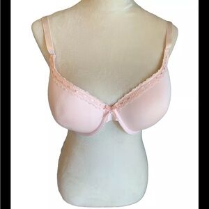 Love Affair NWOT Bra Underwire Lightly Lined Pink w Lace N Ribbon 40D